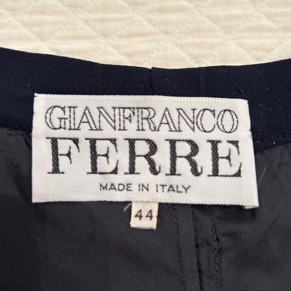 Ladies Vintage Gianfranco Ferre Navy Palazzo Pants - Italian size 44 - Picture 3 of 3